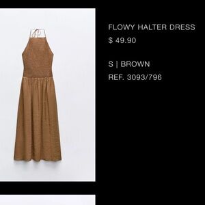 Zara Backless Brown Halter Dress